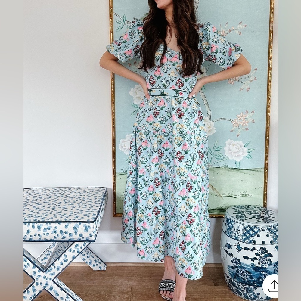Sunday Up Floral Blue Maxi Dress Size L - Picture 2 of 8